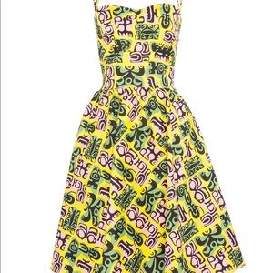 Pinup Couture Betsey Swing Dress in Yellow Tiki
